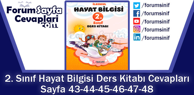 2. Sınıf Hayat Bilgisi Ders Kitabı 43-44-45-46-47-48. Sayfa Cevapları SDR Dikey Yayıncılık
