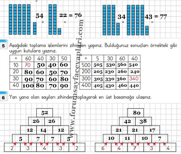 3. Sınıf Matematik Ders Kitabı Sayfa 73-74-75 Cevapları MEB Yayınları