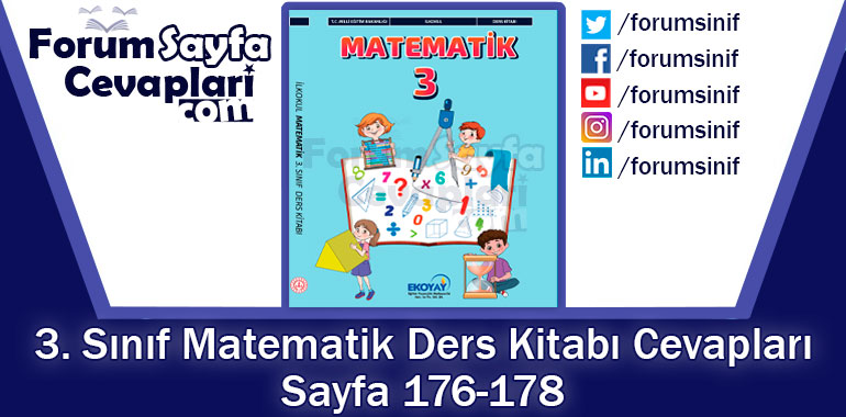 3. Sınıf Matematik Ders Kitabı Sayfa 176-178. Cevapları Ekoyay Yayıncılık