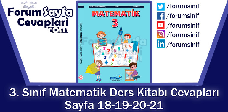 3. Sınıf Matematik Ders Kitabı Sayfa 18-19-20-21 Cevapları Ekoyay Yayıncılık