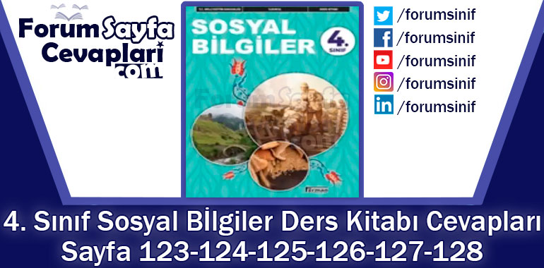4. Sınıf Sosyal Bilgiler Ders Kitabı Sayfa 123-124-125-126-127-128. Cevapları Hecce Yayıncılık