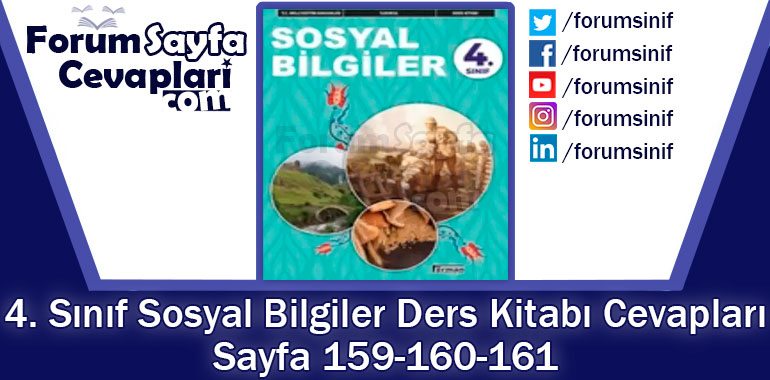 4. Sınıf Sosyal Bilgiler Ders Kitabı Sayfa 159-160-161. Cevapları Hecce Yayıncılık