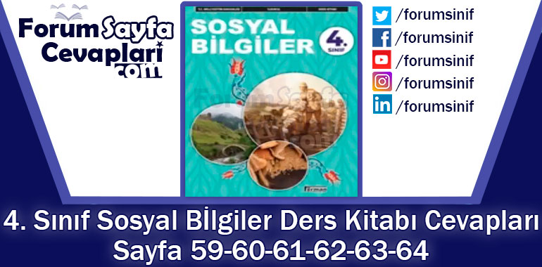 4. Sınıf Sosyal Bilgiler Ders Kitabı Sayfa 59-60-61-62-63-64. Cevapları Hecce Yayıncılık