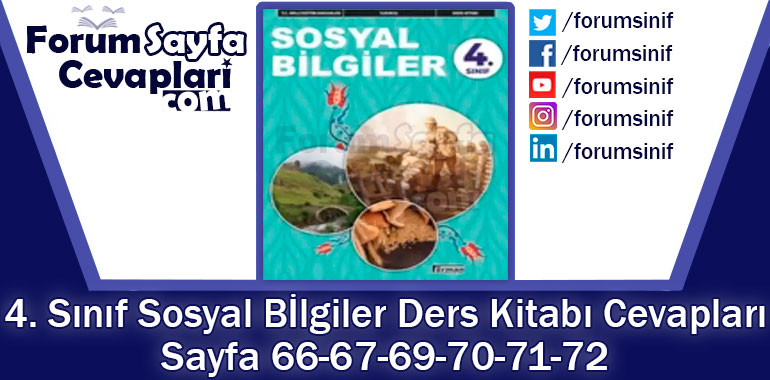 4. Sınıf Sosyal Bilgiler Ders Kitabı Sayfa 66-67-69-70-71-72. Cevapları Hecce Yayıncılık