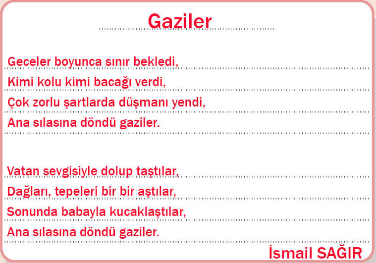 4. Sınıf Türkçe Ders Kitabı Sayfa 75 Cevapları MEB Yayınları