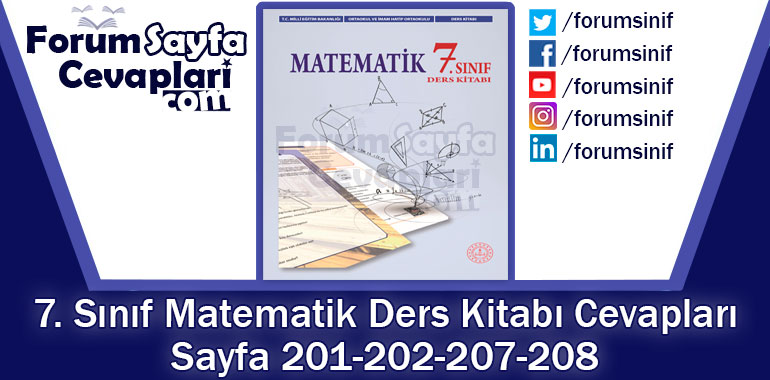 7. Sınıf Matematik Ders Kitabı 201-202-207-208. Sayfa Cevapları MEB Yayınları