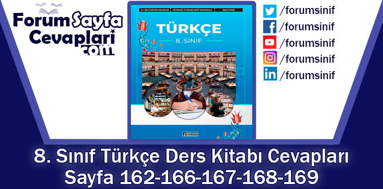 8. Sınıf Türkçe Ders Kitabı Sayfa 162-166-167-168-169 Cevapları Hecce Yayıncılık
